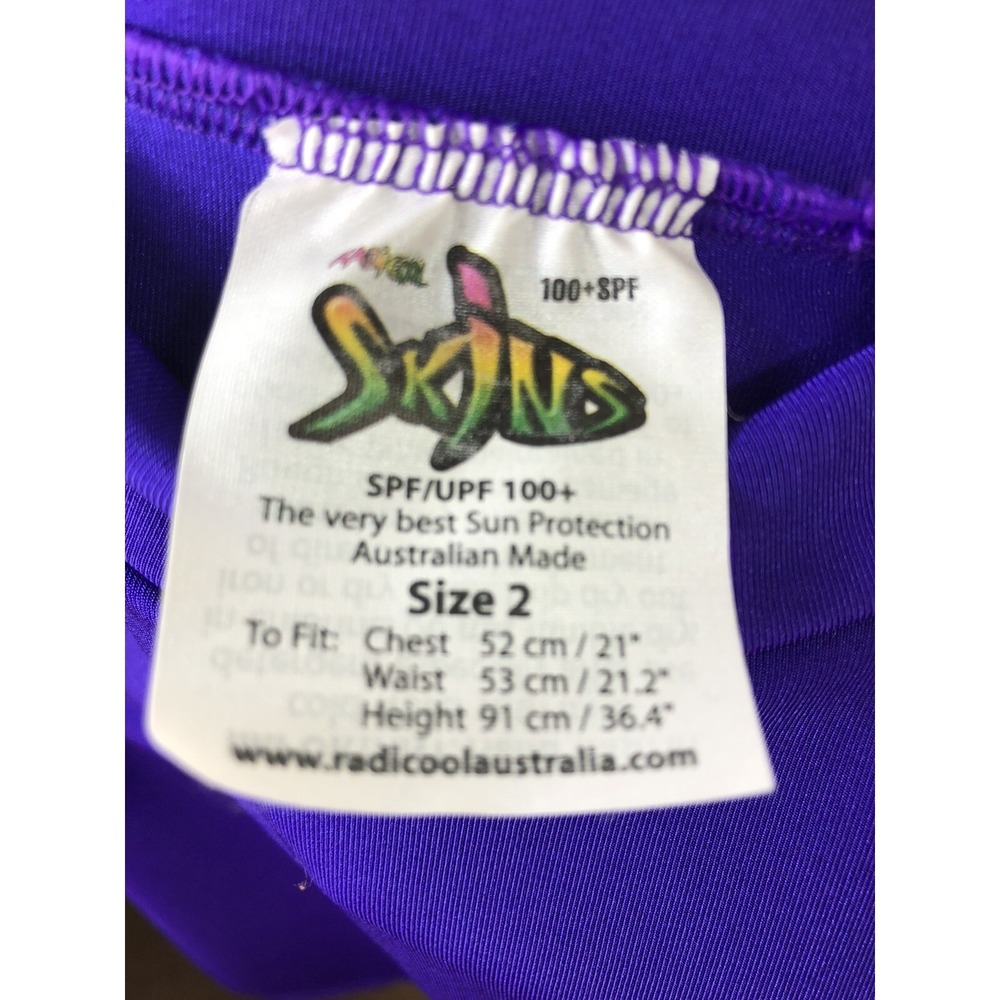 Radicool Skins Size 2 Sun Protective Swim Top Short Sleeve Swim Shirt Rash Guard - Picture 7 of 7